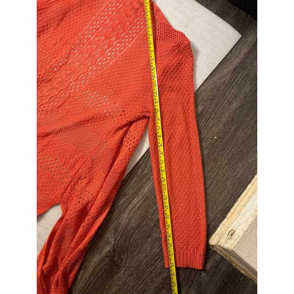 99 Jane Street Long Line Rust Open Front Cardigan XL Fall Winter Academia Boho - Picture 9 of 12